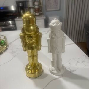 Gold and White Nutcracker Figurines
